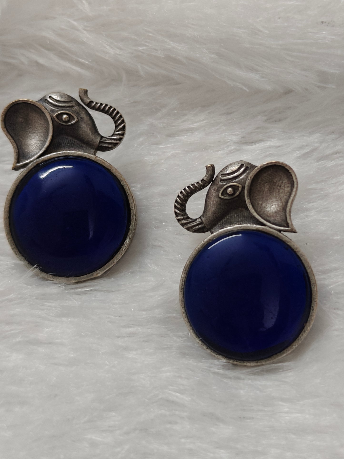 Elephant Blue Earrings