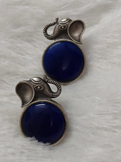 Elephant Blue Earrings