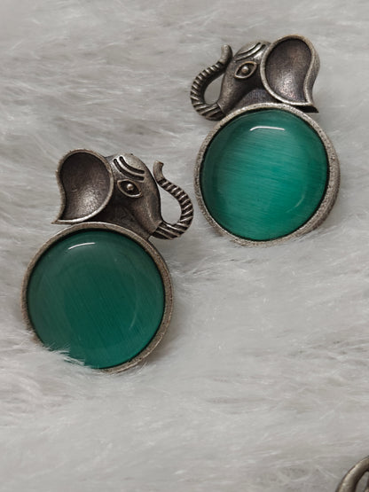 Elephant Green Earrings