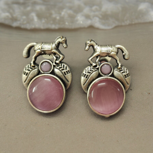 Horse Earrings - Pink