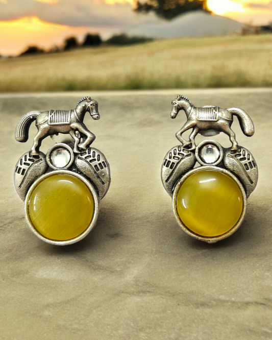 Horse Earrings - Yellow