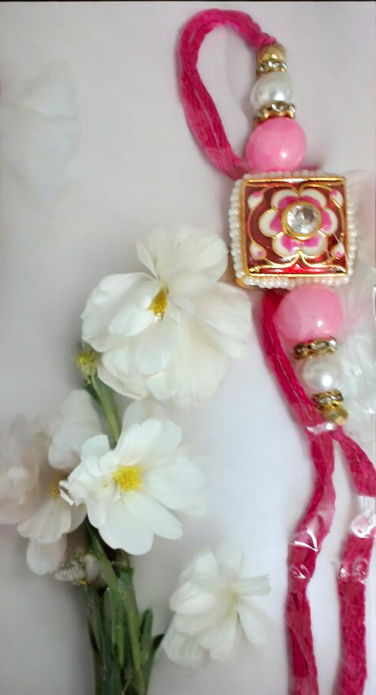 Pink Kundan Rakhi