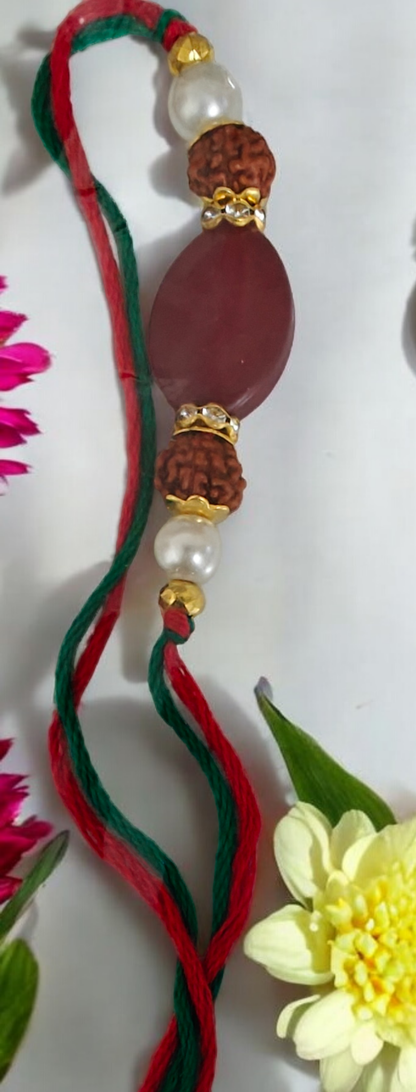 Maroon Bead Rakhi