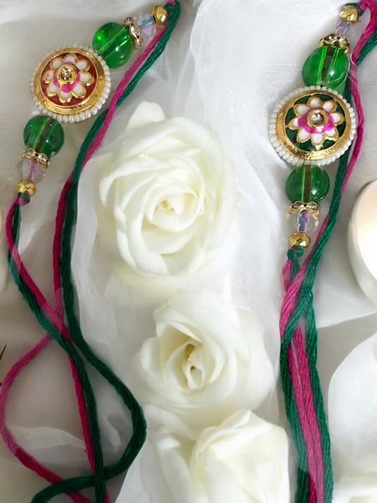 Green Kundan Rakhi