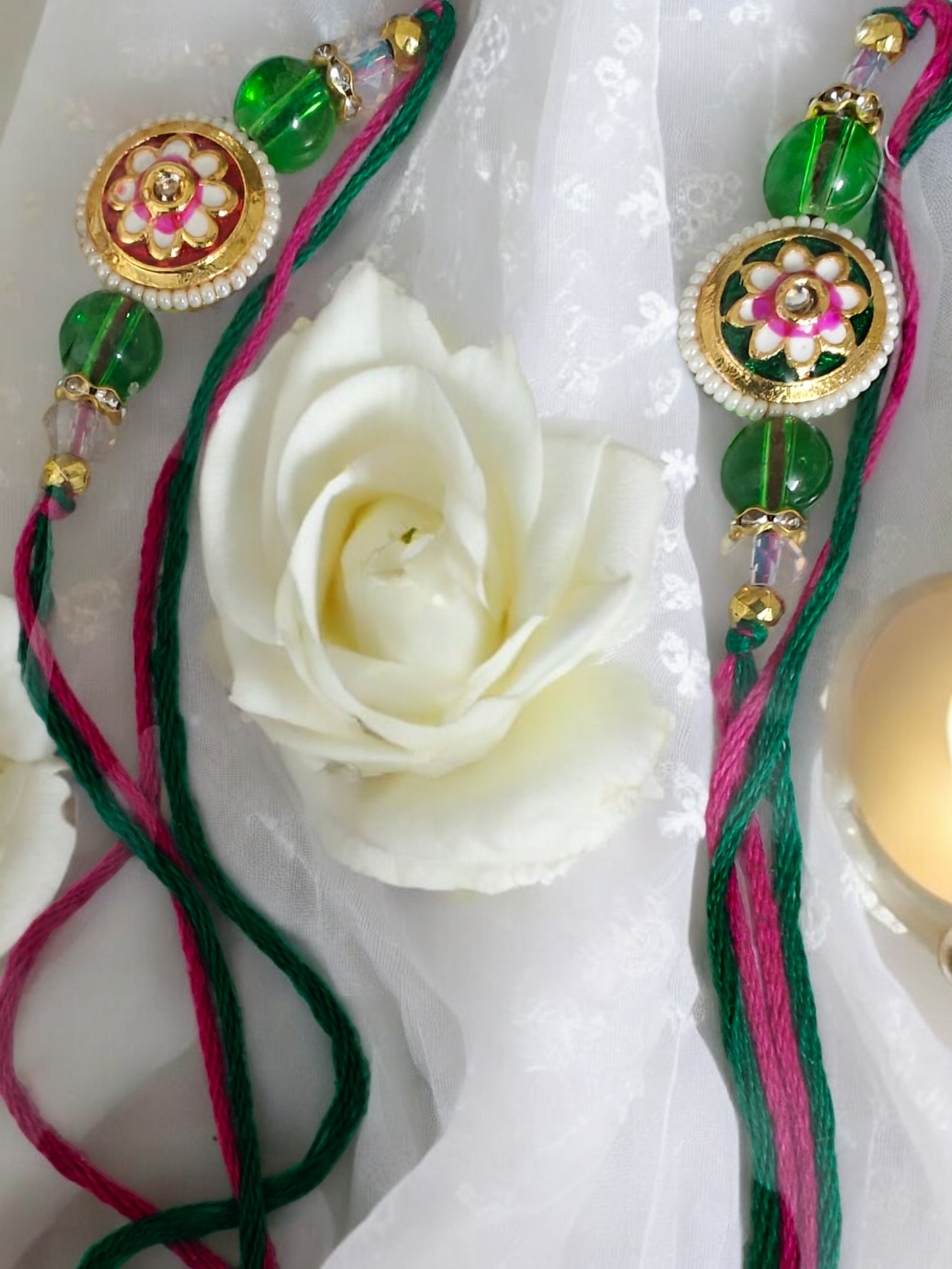 Pink Kundan Rakhi