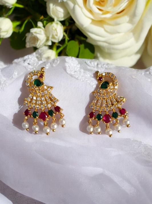 Peacock stone earrings