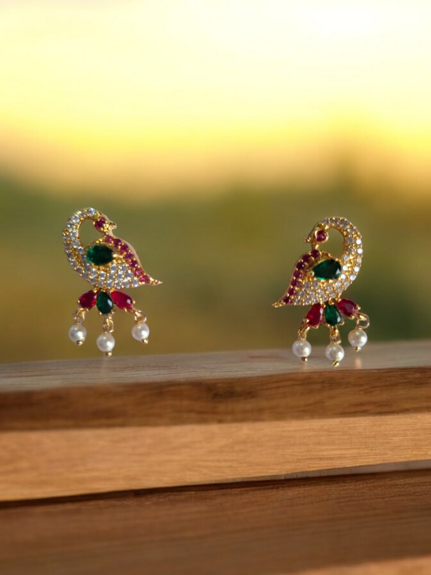 Peacock earrings