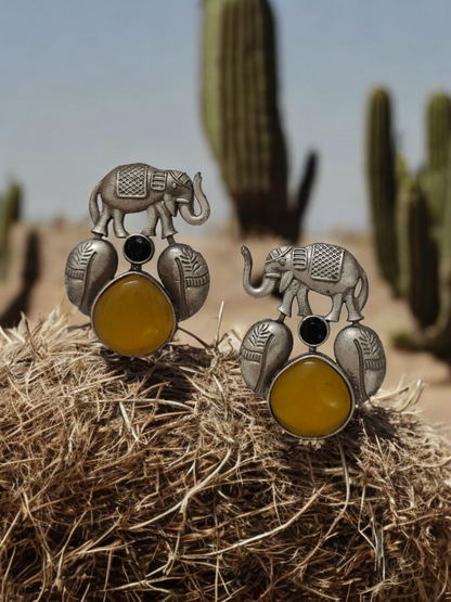 Elephant Yellow Earrings