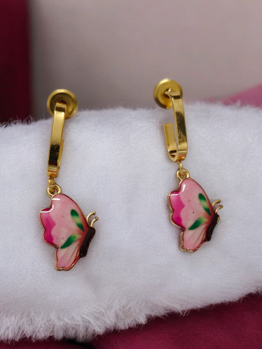 Pink Butterfly Earrings