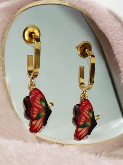 Red Butterfly Earrings