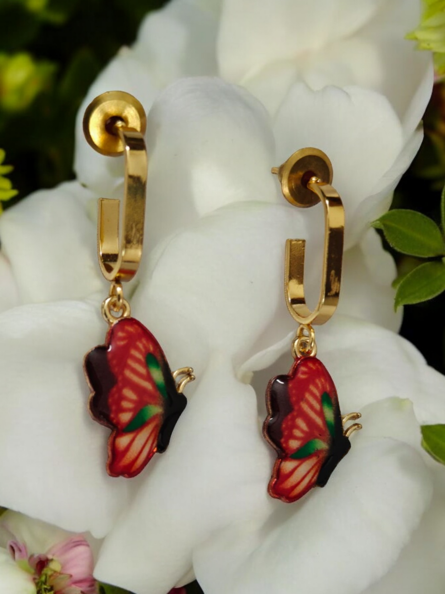 Red Butterfly Earrings