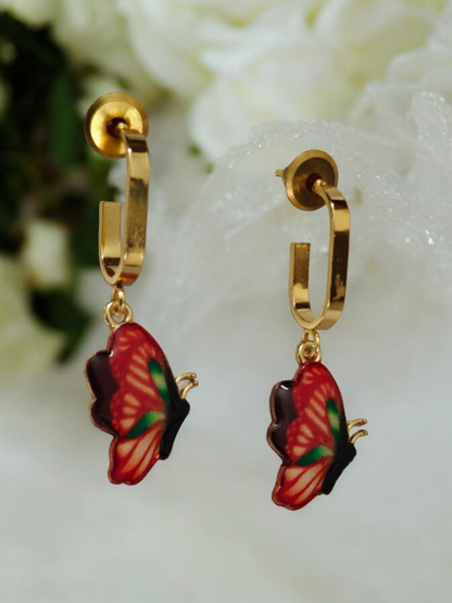 Red Butterfly Earrings