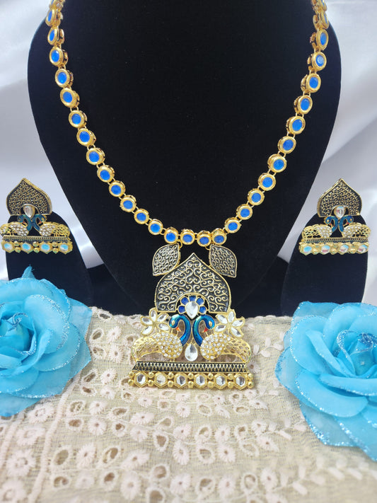 Peacock kundan necklace