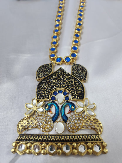 Peacock kundan necklace