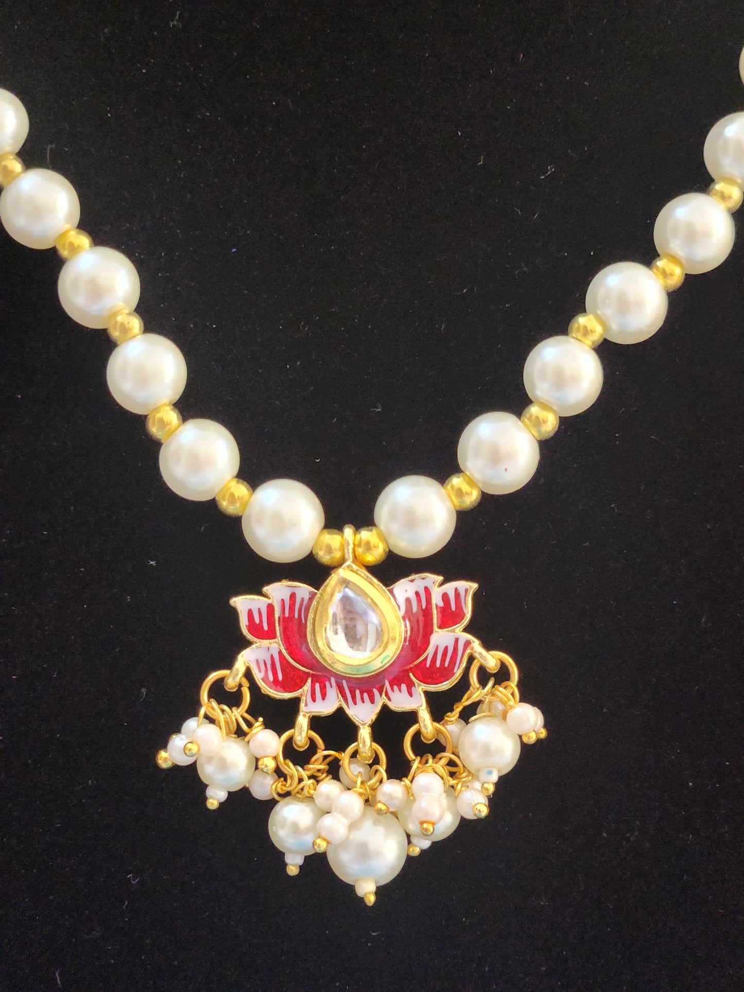 Lotus pearls necklace set