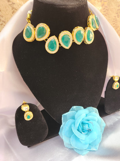 Drop kundan necklace