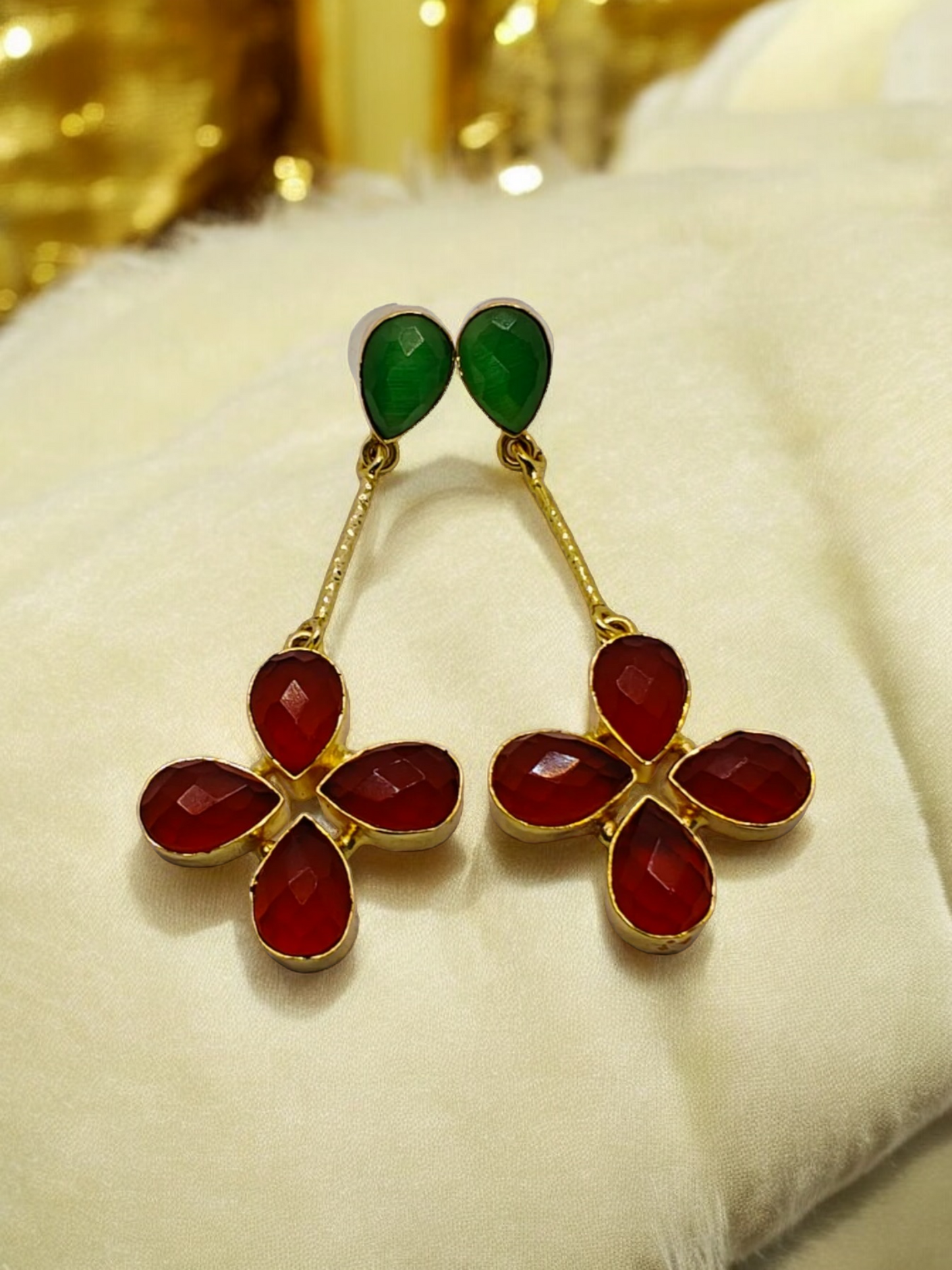 Red Flower Earrings