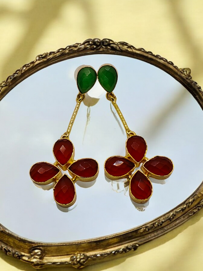 Red Flower Earrings