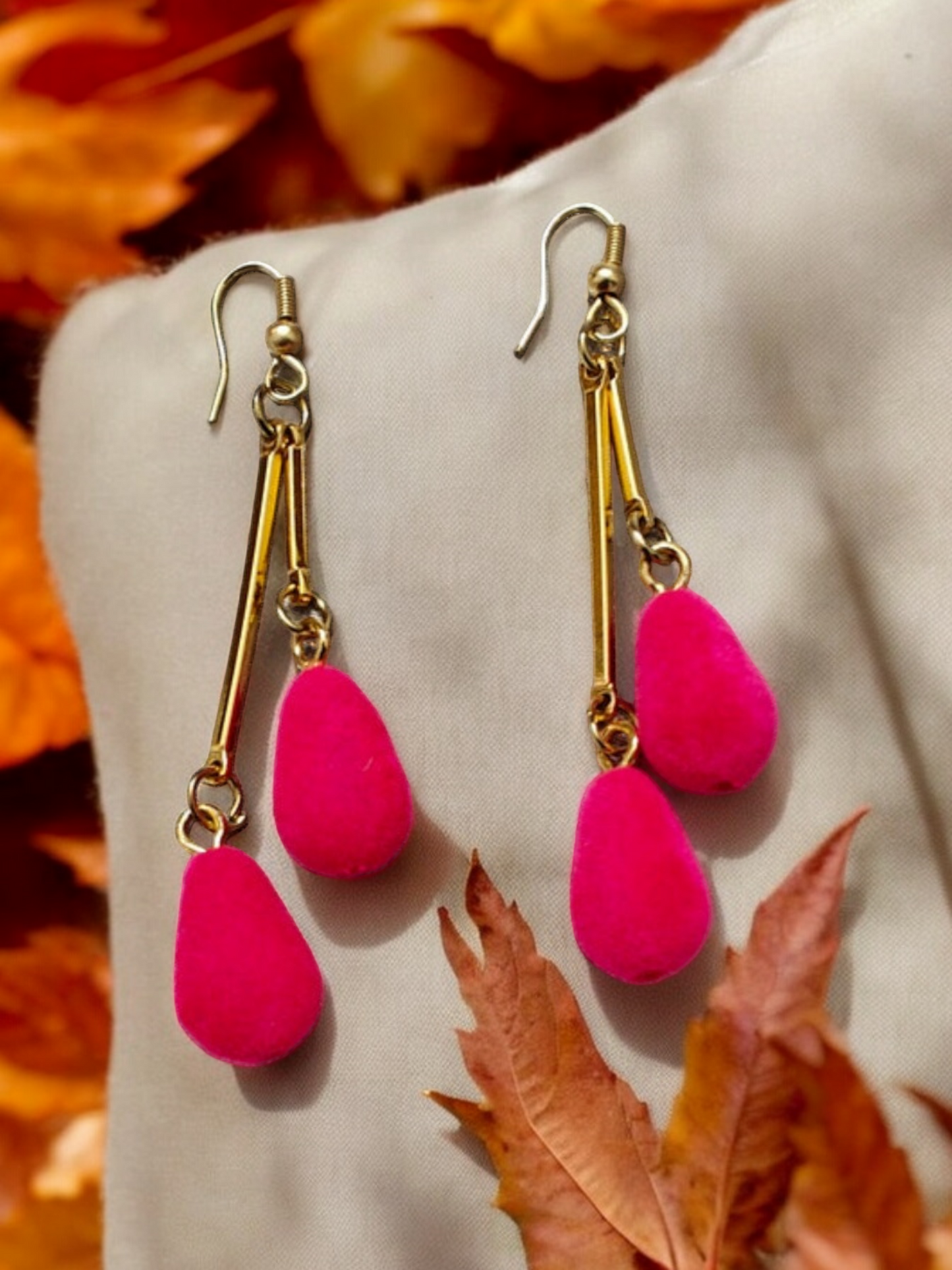 Pink Velvet Earrings