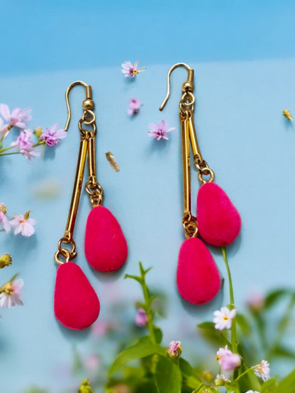 Pink Velvet Earrings