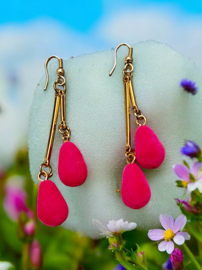 Pink Velvet Earrings