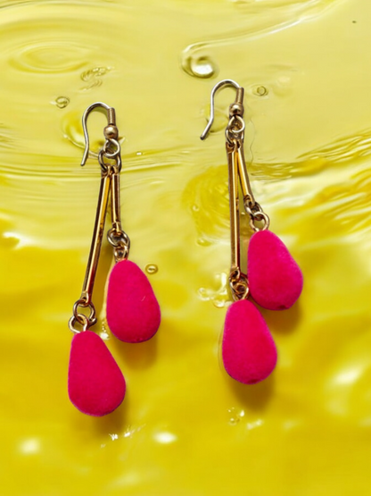 Pink Velvet Earrings