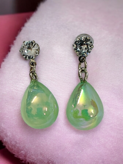 Green Pearl Earrings