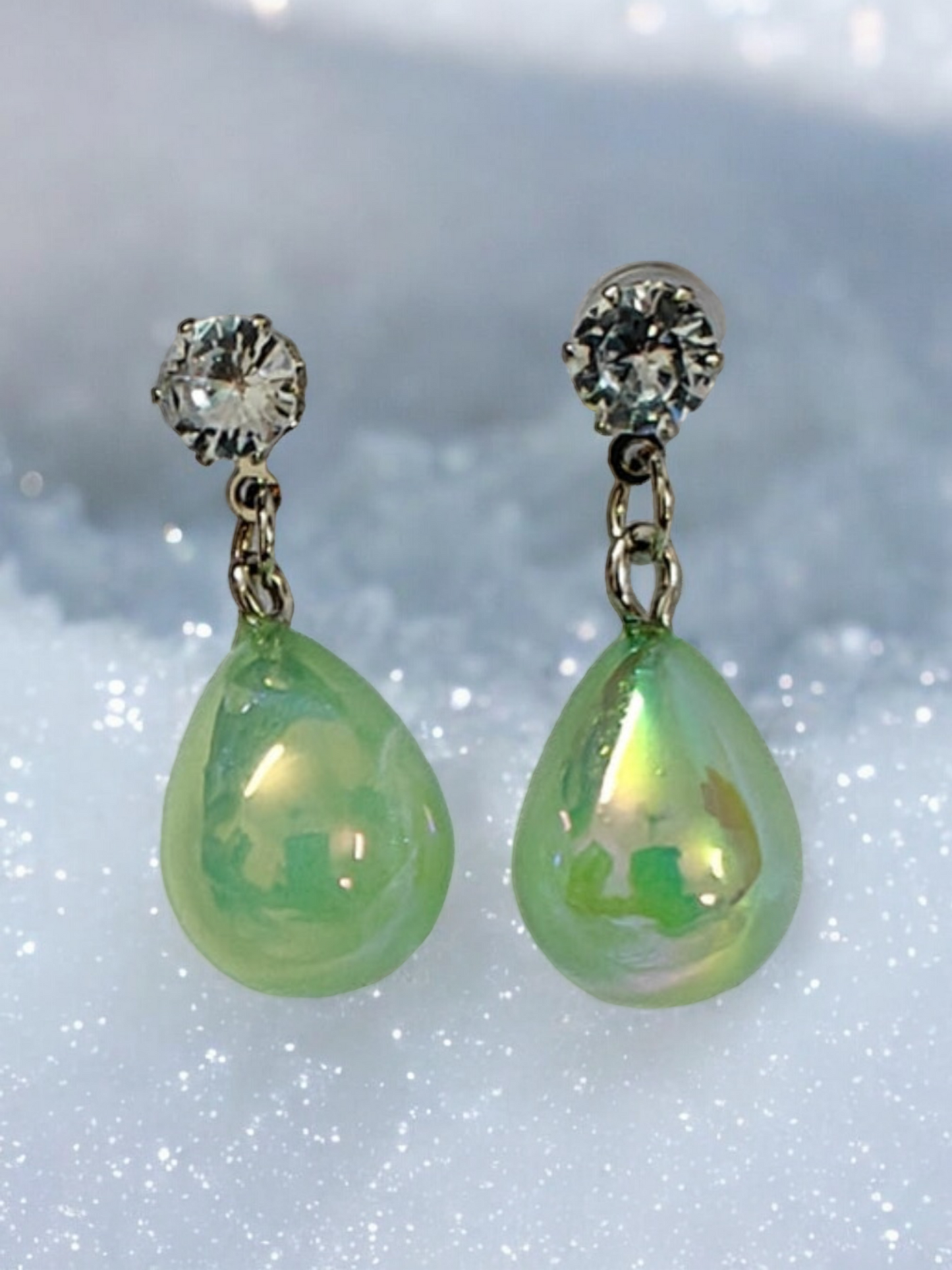 Green Pearl Earrings