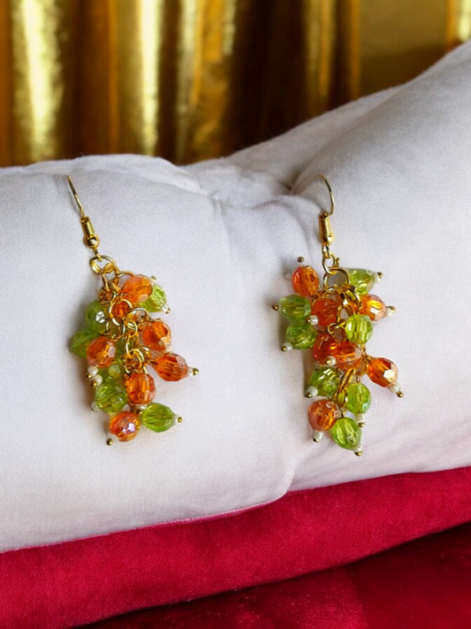 Everyday Green-Orange Earrings