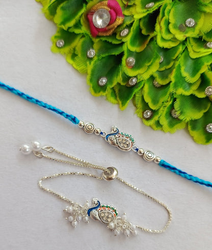 Couple Rakhi - Peacock