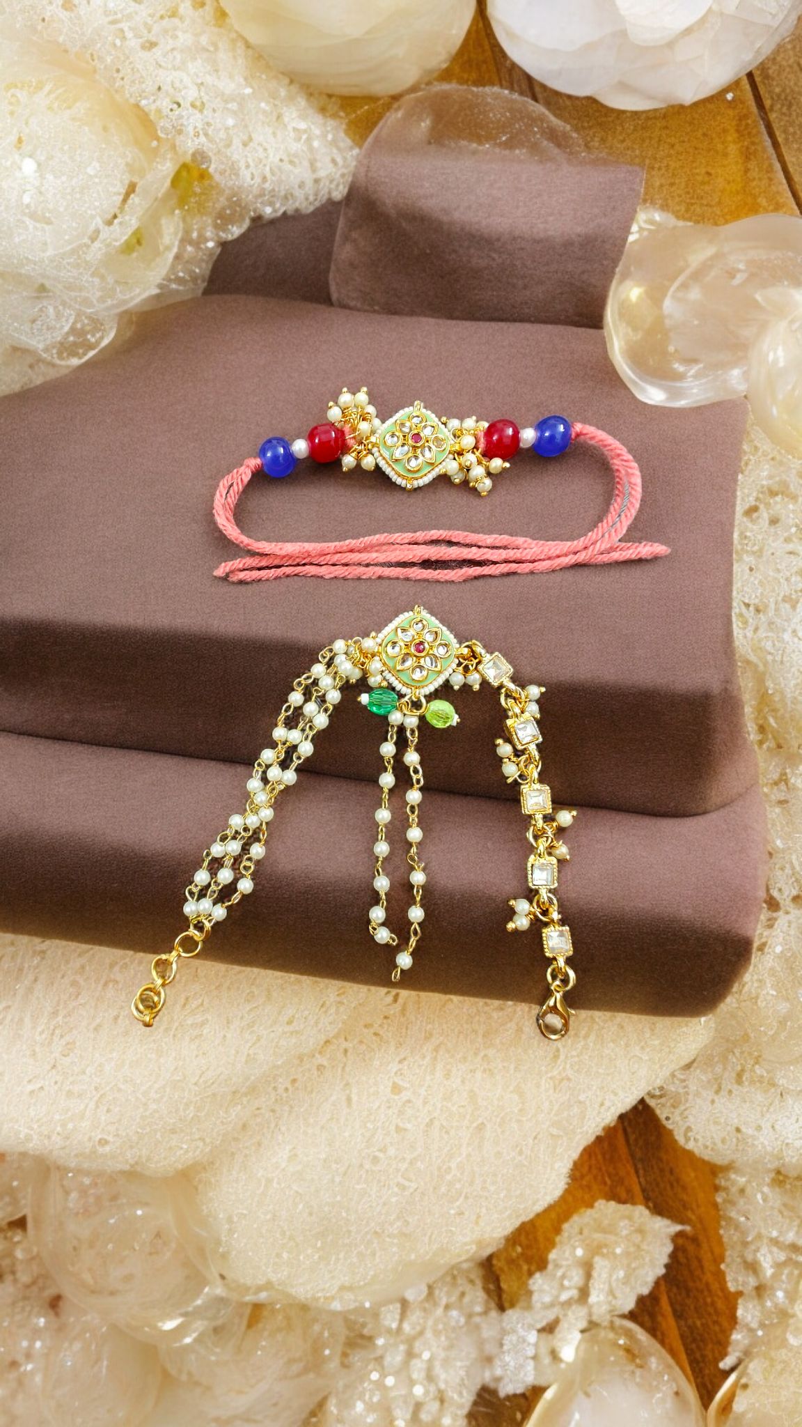 Couple Rakhi - Kundan